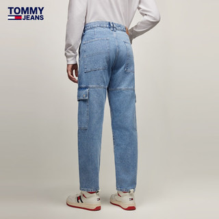 TOMMY JEANS24早秋男装纯棉复古工装口袋刺绣宽松牛仔裤DM0DM19289 牛仔蓝1A5 32