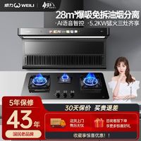 WEILI 威力 正品Q07抽油烟机燃气灶套餐7字烟机灶具套装家用厨房顶侧双吸