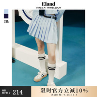 ELAND半身裙女摩登运动风甜美百褶短裙裙子女春秋季 浅蓝色(51)L/Blue M/165