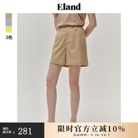 ELAND衣恋西装短裤女美拉德宽松挺阔百搭A字形西装裤 卡其色(35)Beige XS/155