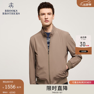 Brooks Brothers BrooksBrothers）男士24早春美式立领休闲夹克外套 2004-卡其色 XL