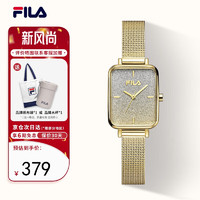 FILA 斐乐 手表女表满天星气质简约女士复古小方盘时尚腕表 FLL38-6290-103