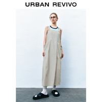 URBAN REVIVO UR2024秋季女装时尚工装休闲设计感口袋连衣裙UYY740005 暖灰 S