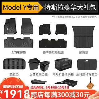 3W 适用特斯拉modely专用X六座TPE汽车脚垫Model3/S全车豪华大礼包24 ModelY新车豪华大礼包