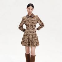 VERO MODA 连衣裙女2024早秋新款翻领九分袖连衣裙时尚减龄