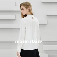 Marie Claire 嘉人 2024春秋新款减龄长袖衬衫女优雅高级感衬衣时尚气质休闲上衣