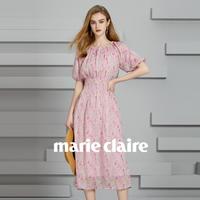 Marie Claire 嘉人 碎花连衣裙女夏季2024新款高级感法式气质休闲度假a字长裙子