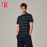 海一家大众休闲POLO衫2024夏季条纹中年男士短袖POLO衫 藏青条纹7G 170/88A