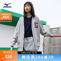 Mizuno 美津浓 HERITAGE系列 24年男女 针织开衫 夹克毛衣外套 18/大理石 M