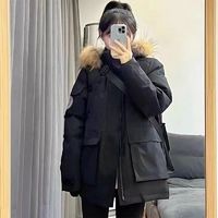 百亿补贴：思蓓儿棉服派克女2024新款冬季毛领连帽工装加厚宽松棉袄外套棉衣