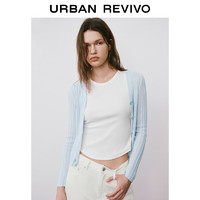 URBAN REVIVO 女士时尚气质V领休闲纽扣针织开衫 UWH940058