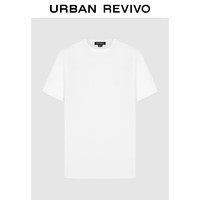 URBAN REVIVO UR2024秋季男装基础休闲纯色棉质圆领短袖T恤UMU440063 本白 XS