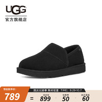 UGG 秋季男士时尚舒适平底纯色轻便一脚蹬便鞋休闲懒人鞋 1138333 BLK | 黑色 45