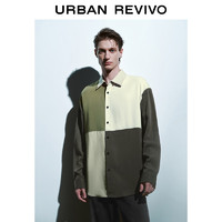 URBAN REVIVO UR2024秋季男时尚设计感撞色拼接长袖开襟衬衫UMF240067 多色 S