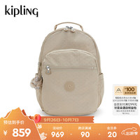 凯普林 kipling24秋冬男女款大容量双肩背包15.6寸13寸电脑包书包|SEOUL系列 米色老花