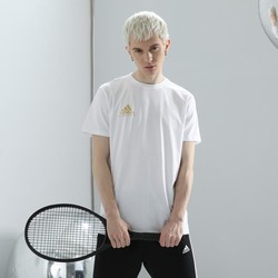 adidas 阿迪达斯 didas 阿迪达斯 快干透气男式夏季时尚运动健身圆领大LOGO女式短袖T恤