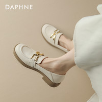 DAPHNE 达芙妮 厚底乐福鞋女夏2024年英伦风小皮鞋百搭平底鞋春款单鞋女