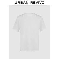 URBAN REVIVO UR2024秋季男装基础休闲纯色百搭圆领短袖T恤UMY440017 本白 L