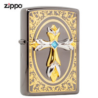 ZIPPO 之宝 打火机之宝煤油防风打火机 送男女友生日礼物礼品 皇冠水晶祈祷十字架