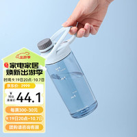 LOCK&LOCK 户外运动水杯男女士健身塑料杯便携式茶杯Tritan材质学生水杯子 550ML 蓝色