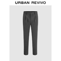 URBAN REVIVO UR2024秋冬男装时尚轻通勤风简约气质直筒裤UMU640066 深灰 34