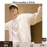 ABERCROMBIE & FITCH男装女装装24秋新经典小麋鹿抓绒全拉链连帽卫衣KI122-4257 奶白色 XL (180/116A)