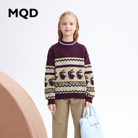 马骑顿（MQD）童装女童毛衣针织衫秋冬半高领保暖复古时尚儿童上衣 花色 110