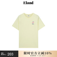 ELAND衣恋基础版T恤女透气运动风上衣2024夏季 浅黄色(31)L/Yellow M/165