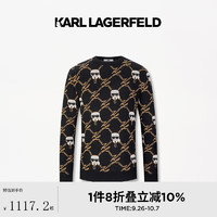 Karl Lagerfeld卡尔拉格斐2024冬季新款长袖套头衫老佛爷1K1C70202010