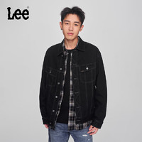 Lee24早秋舒适版黑色暖岩恒温男保暖牛仔夹克外套潮 黑色 L