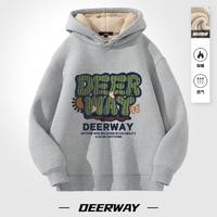 Deerway 德尔惠 秋冬加绒加厚长袖圆领连帽运动卫衣男女