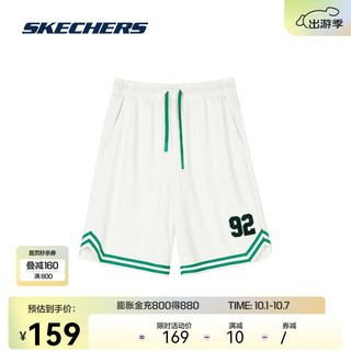 SKECHERS 斯凯奇 2024夏季男款针织短裤透气宽松运动篮球裤吸湿速干裤子