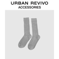 URBAN REVIVO2024秋冬女士肌理感长袜一双装UAYA40044 冷灰 1双 F