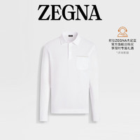 杰尼亚（Zegna）24早秋白色棉质Polo衫UE392A8-E757-N00-56