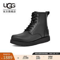 UGG 秋季男士纯色平底系带休闲马丁靴短靴1159790BLK|黑色 44