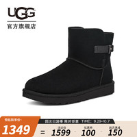 UGG 舒适平底经典搭扣款迷你短靴雪地靴 1166776 黑色 41