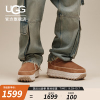 UGG 秋季男女同款时尚舒适轮胎厚底保暖短筒休闲雪地靴1158200 CTC | 栗色/陶土褐白色 38