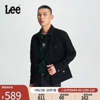 Lee24早秋舒适版翻领黑色男长袖牛仔夹克外套潮LMT009012201 黑色 XL