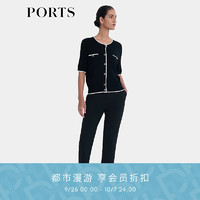 PORTS 宝姿 女装2024早秋裤子LT9P083SWQ057 黑色 10