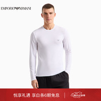 阿玛尼EMPORIO ARMANI24秋季EAU男士长袖圆领纯色T恤家居服