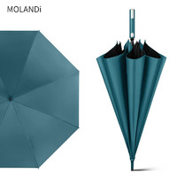 MOLANDI 莫兰迪 雨伞双层自动晴雨伞男女学生双人大号雨伞长柄防晒遮阳伞两用雨伞 孔雀蓝