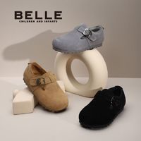 百亿补贴：BeLLE 百丽 女童皮鞋秋冬软底防滑休闲舒适百搭单鞋豆豆鞋