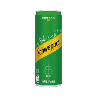 Schweppes 怡泉 无糖零卡柠檬味苏打水330ml*24罐