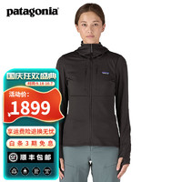 Patagonia 巴塔哥尼亚 女士弹力透气保暖R1开衫抓绒衣连帽衫 R1 Thermal 40605 BLK M