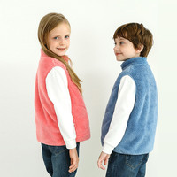 派仁小镇 儿童秋冬加绒加厚马甲 带拉链舒棉绒马甲 110-150厘米