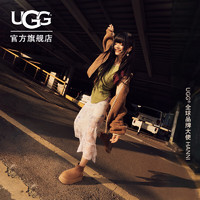 UGG 女士舒适时尚纯色圆头保暖厚底休闲短靴 1168170 栗色 43