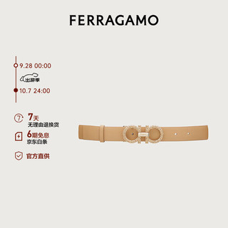 Salvatore Ferragamo 菲拉格慕 Ferragamo）女士骨色/米色可调式Gancini皮带 0750831_C  _ 90 90（2尺5-2尺6）