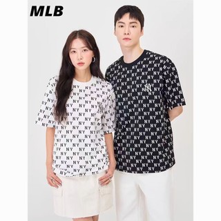 百亿补贴：MLB 正品男女情侣潮流款运动休闲宽松满标老花短袖T恤3ATSM0843