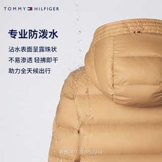 TOMMY HILFIGER【防泼水】24秋冬女户外宽松连帽休闲运动羽绒服43581 卡其色RBL M