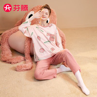 FENTENG 芬腾 睡衣女2024早秋纯棉圆领套头卡通女士家居服套装Q9FX257390056